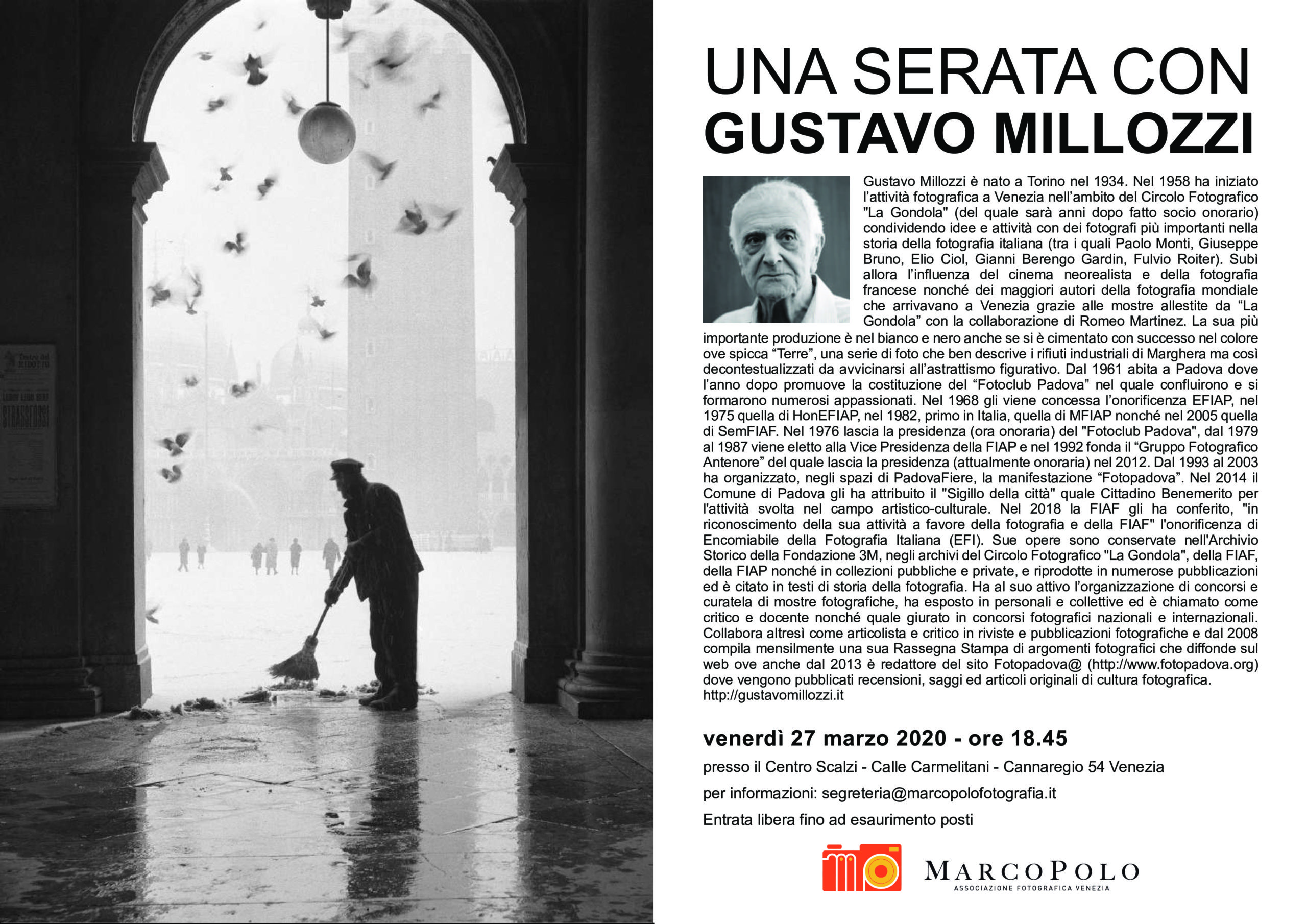 Gustavo Millozzi serata con l'autore poster